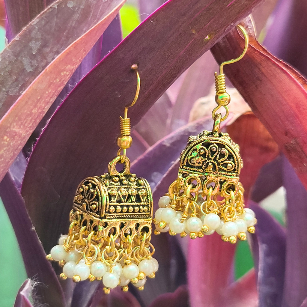 golden loreal jhumka