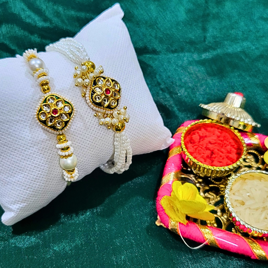 Dark Green Meenakari Rakhi