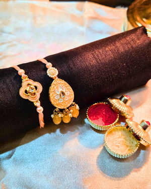 Peach Lotus Lumba Rakhi