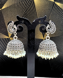 Silver and White Loreal Jhumki