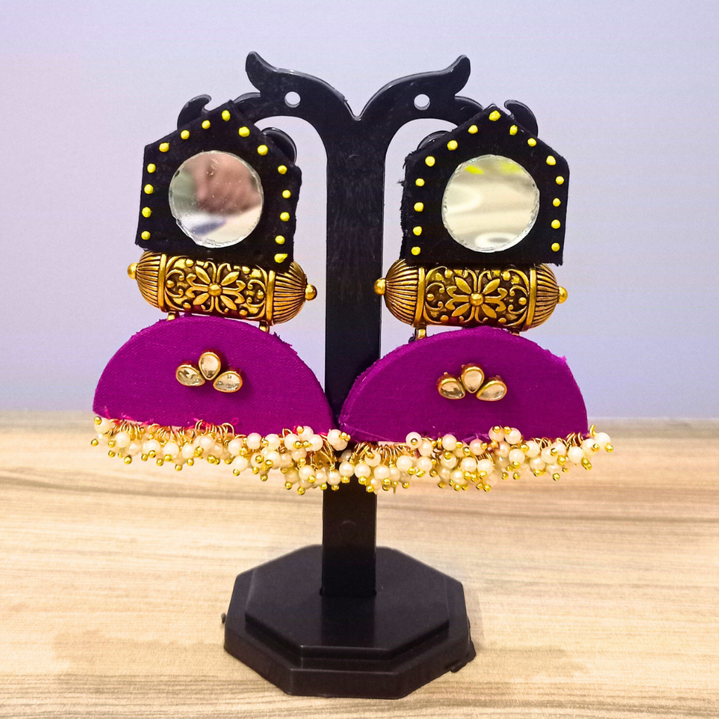 Heavy fabric earring