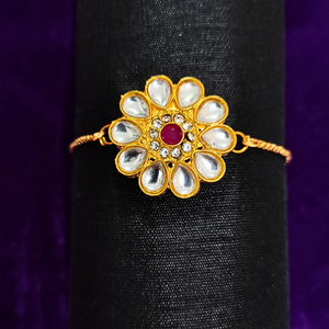 Flower Kundan Chain Bracelet