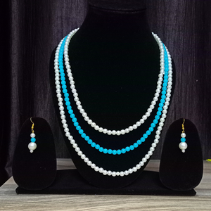 3 layered blue & white neckpiece