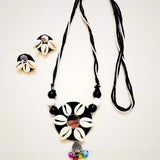 Black n white cowrie neckpiece