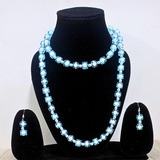 Single layered  diamond crystal beaded long neckpiece