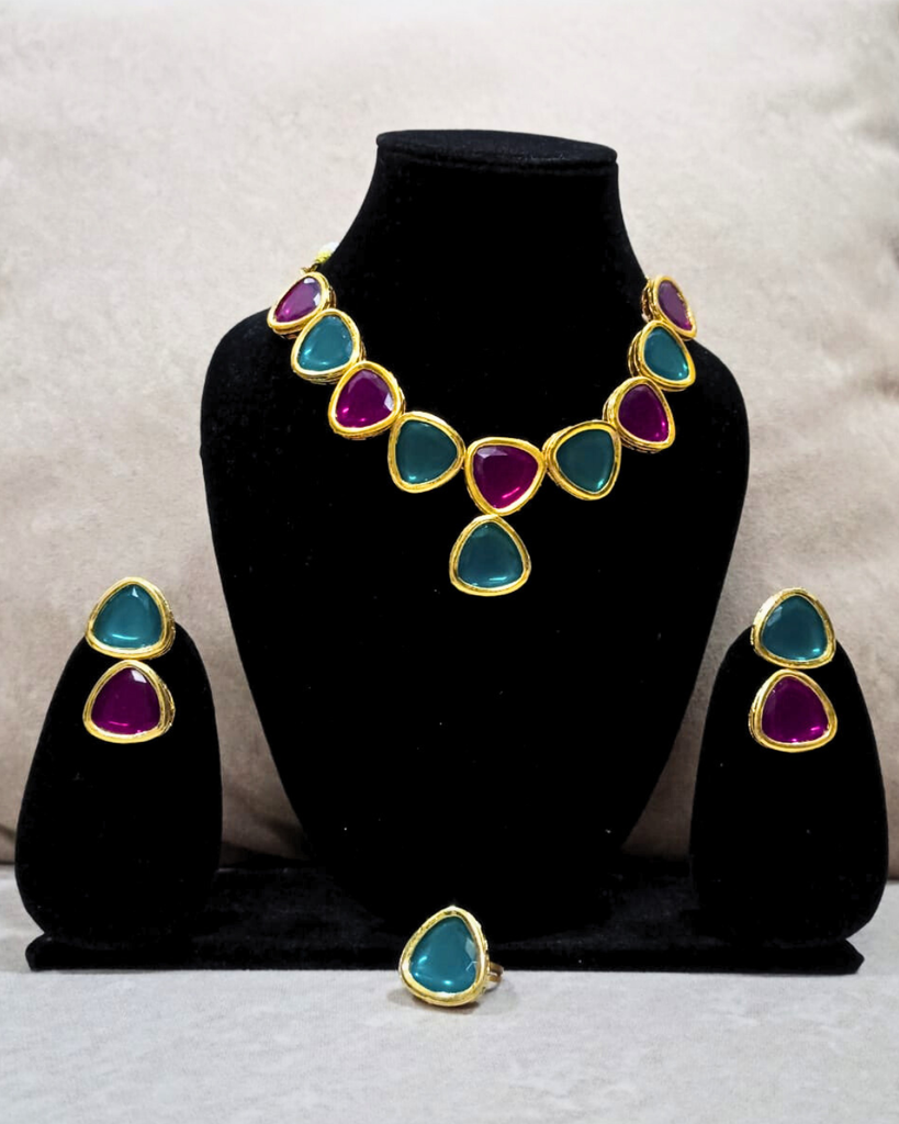 multicolor kundan set