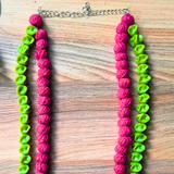 Dried pea beaded statement neckpiece