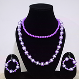 Single layered  diamond crystal beaded long neckpiece