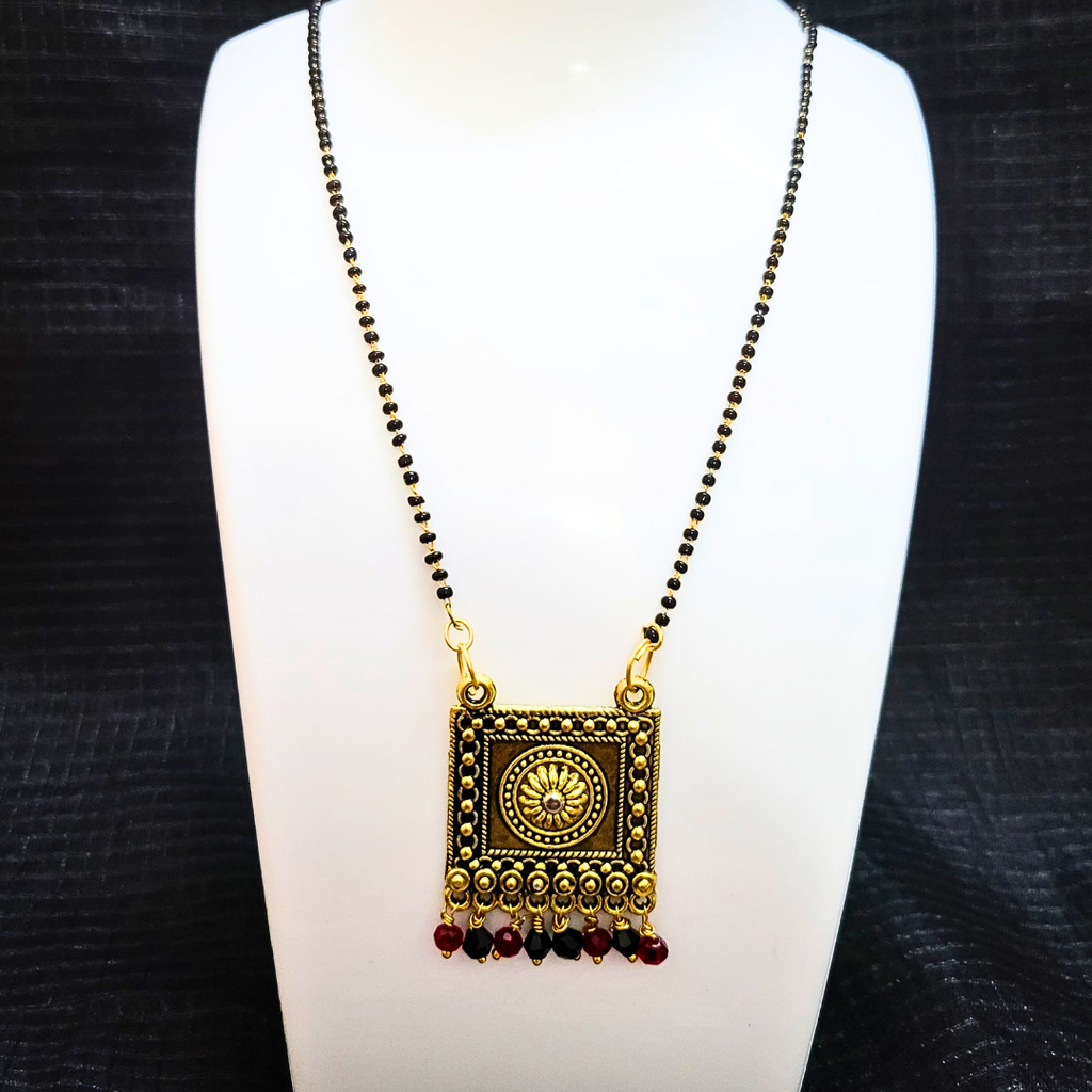 square pendant long mangalsutra deepjayhandcrafts